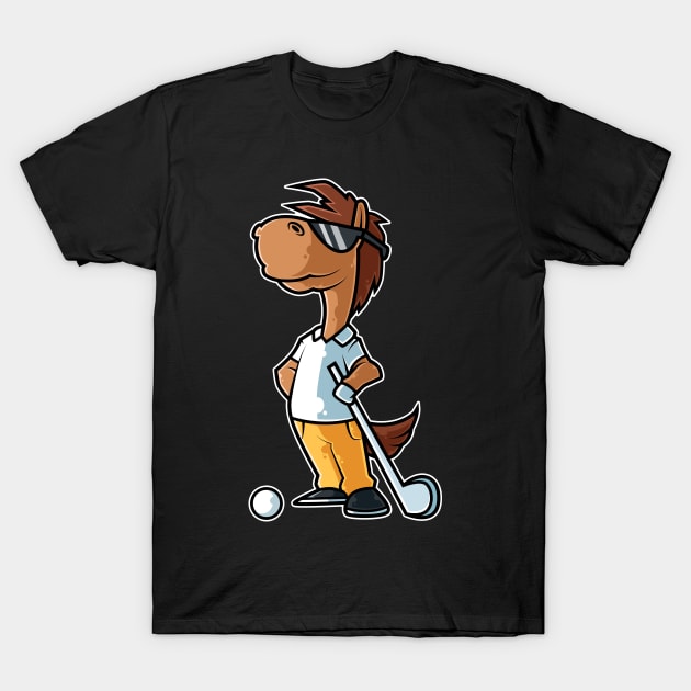 Horse Golf Player Golfer Golfing Funny Kids Boys graphic T-Shirt by theodoros20